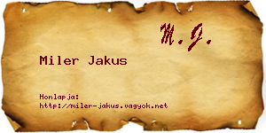 Miler Jakus névjegykártya